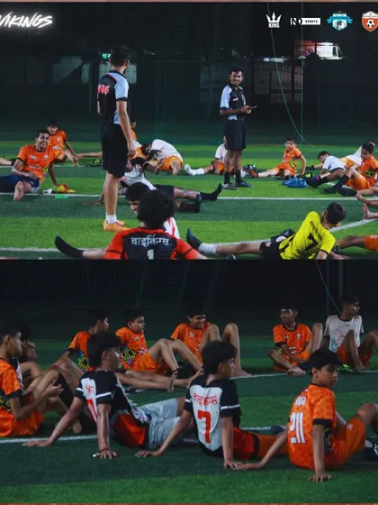 A full squad stretching session. We start and end every practice together, as a team.