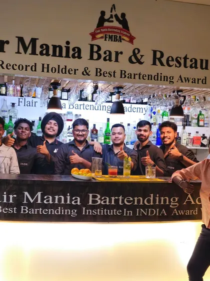 Students and instructors after a mocktail class at our Goa branch, all smiles after a productive session.