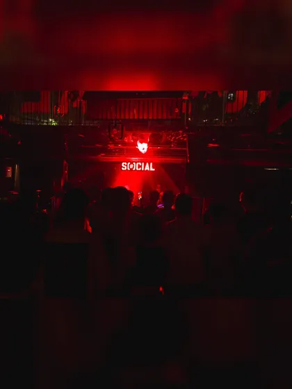 A shot from Khar Social during a strictly bass night. The red glow of the club sets the perfect tone for an underground music session.