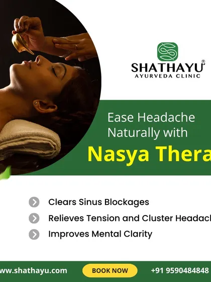 You can ease headaches naturally with Nasya therapy. This treatment clears sinus blockages, relieves tension and cluster headaches, and improves overall mental clarity.