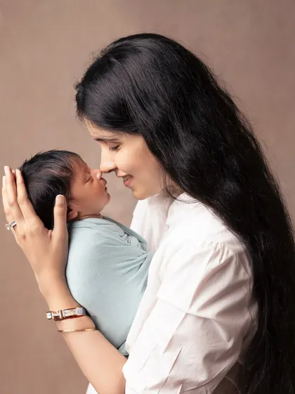 A sweet nose-to-nose moment between a mother and her newborn. These simple, intimate portraits are some of my favorites to capture.