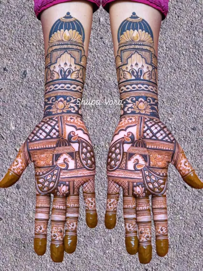 The same grand bridal design shown against a different background, highlighting its versatility and intricate details.