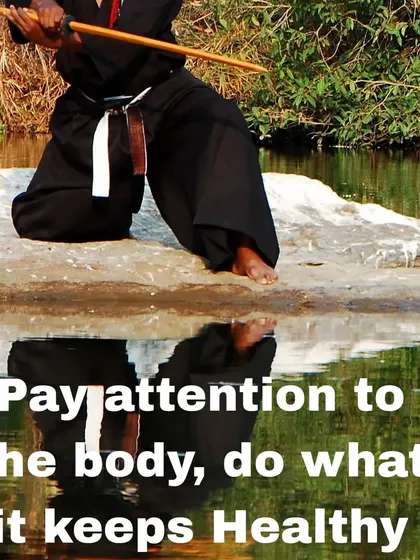 Your body is your temple. This image, reflecting in the water, shows the importance of maintaining a healthy body through disciplined practice.