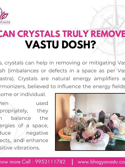 Crystals are natural energy amplifiers that can help mitigate Vastu dosh. When used correctly, they can balance the energies of a space, reduce negative effects, and enhance positive vibrations, making them a powerful tool for home healing.