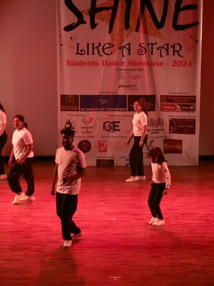 A group of our students in the middle of their synchronized performance at the "It's Time to Shine" showcase.