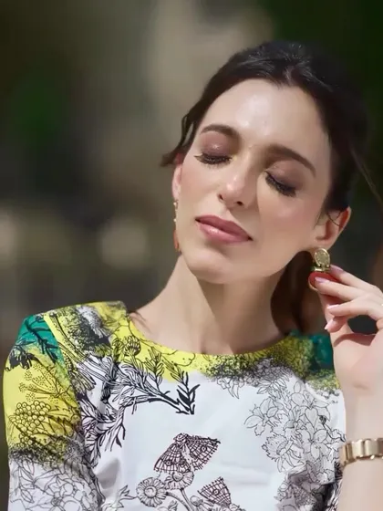 A soft, natural makeup look for Maia Sethna for her collaboration with H&M and Anamika Khanna. The focus was on fresh skin and subtly defined features.