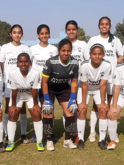 Our SheWolves starting lineup looking focused and determined before their match against Goodwill FC in the Women's Championship.