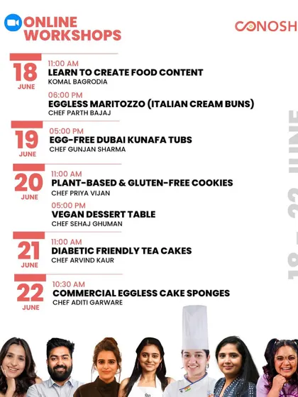 My June schedule was a baker's playground, with classes on Italian cream buns, plant-based cookies, and diabetic-friendly tea cakes.