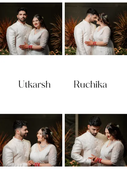 A collage of beautiful couple portraits from their engagement day, showcasing their love and happiness from every angle.