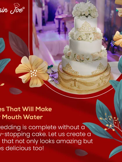 No wedding is complete without a show-stopping cake. I work with you to create a multi-tiered wedding cake that not only looks amazing but tastes delicious too, serving as a centerpiece for your reception.