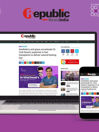 I am delighted to be featured in Republic News India, where I discussed my expertise in delivering natural-looking hair transplant results. My approach is always grounded in a blend of artistry and medical precision.