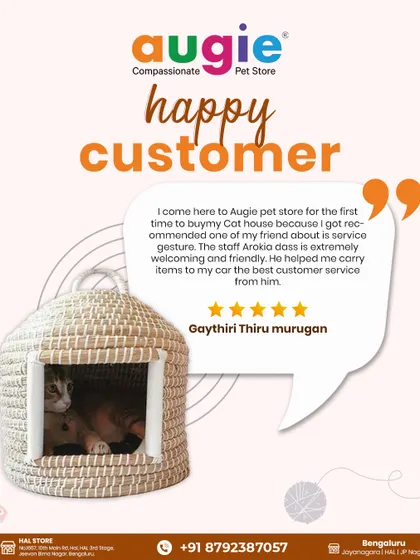 We love hearing from our happy customers! Gaythiri's feedback about our team member Arokia Dass going the extra mile to help her with her cat house purchase truly makes our day.