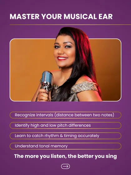To master your musical ear, you need to practice recognizing intervals, identifying pitch differences, catching rhythm accurately, and building tonal memory. The more you listen, the better you sing.