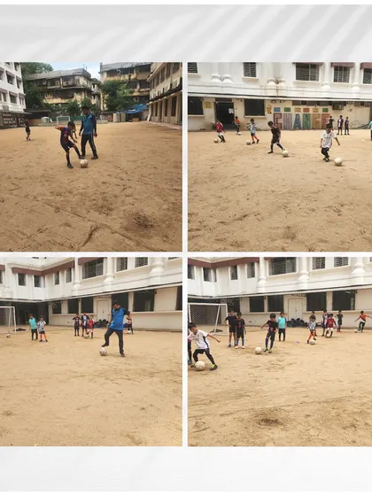 Kickstart your game with our football practice sessions. Here, our players are engaged in drills on a dirt pitch, a classic training ground where champions are made through hard work and grit.