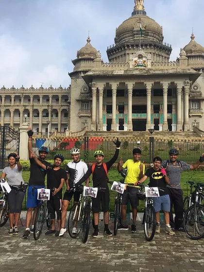 Taking on the city streets and seeing Bangalore's landmarks like the Vidhana Soudha from our saddles. Our group cycling tours explore both the city and the countryside.