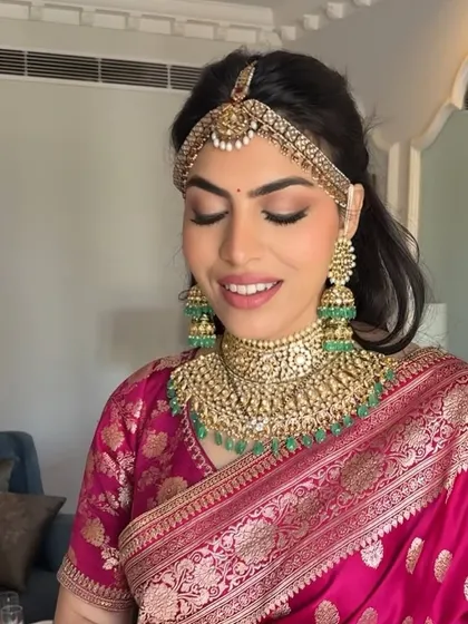 Radiant in love. This is Varda's first look as a Mrs. We gave her a soft, rosy look focusing on her natural bridal glow. Happiness, joy, and love shine through.