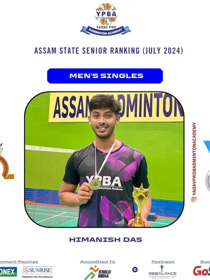Himanish Das with his Silver medal in Men's Singles from the Assam State Senior Ranking.