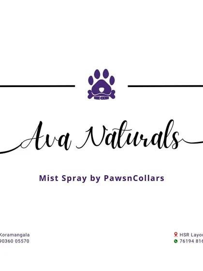 The official branding for our Ava Naturals Mist Spray, a signature product by PawsnCollars, available at our store locations.
