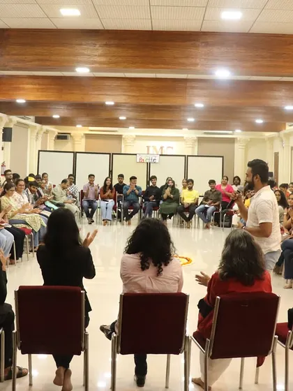 This is what community in action looks like. A snapshot from an interactive workshop where we gathered in a circle to discuss climate change, youth involvement, and building a better future, using music and dialogue to connect and inspire.