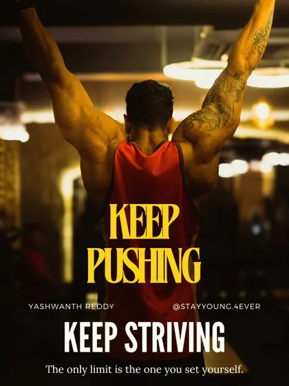 A motivational graphic reminding you that your potential is limitless. Keep pushing, keep striving.