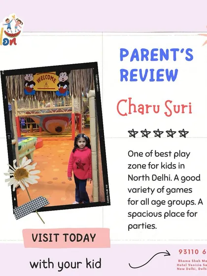 "One of the best play zones for kids in North Delhi." Thank you, Charu, for your wonderful review! We're proud to offer a spacious place with a wide variety of games for all age groups.