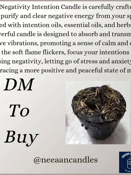 My Negativity Intention Candle is crafted to purify your space. As the flame flickers, focus on releasing stress and anxiety, and embrace a more positive state of mind.
