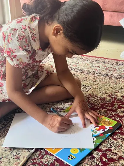 These images capture the process and joy of our various painting and drawing sessions, from pencil shading warm-ups to finished floral bouquets.