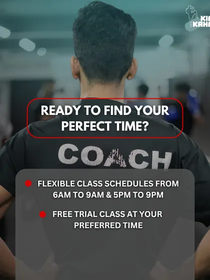 Ready to find your perfect time? We offer flexible class schedules from 6AM to 9AM and 5PM to 9PM. Book a free trial class at your preferred time.