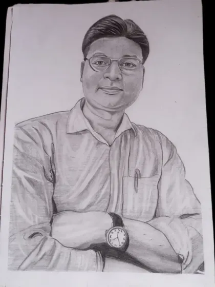 Another view of the finished portrait for my client in Patna.