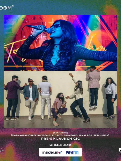 The official poster for my pre-EP launch gig with the Tanya Shanker Collective. This shows the professional branding and excitement surrounding my original music projects.