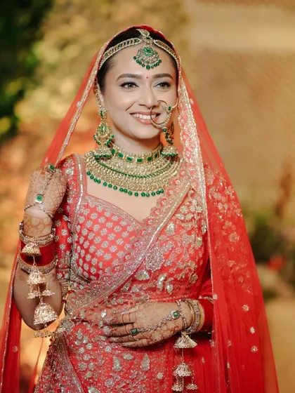 A close-up of my client's bridal look, glowing with health and happiness. Her transformation is a powerful reminder that progress, not perfection, is the key to success.