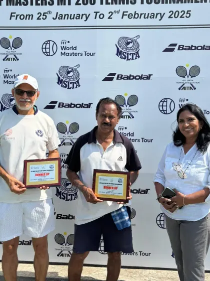 An inspiration to us all. Our senior champion, Raj Sir, celebrating his runner-up finish in the ITF Masters 200 Doubles.