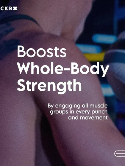 Boxing boosts whole-body strength by engaging all muscle groups in every punch and movement.