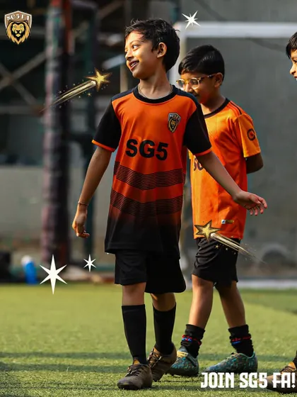 Passion and energy on the field. Our young champs are always excited for training, ready to learn and play with their friends.