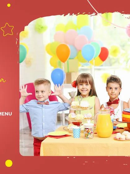 Choosing the right menu is key to a successful kids' party. This image, taken from my blog, shows a group of happy children at a party table, representing my expertise in creating delightful bites for your little ones.