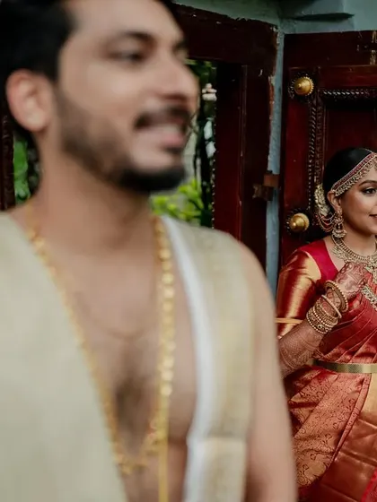 A moment of quiet connection amidst the grandeur of The Tamarind Tree. We love using the venue's stunning architecture to frame our couples, creating a story of romance and tradition.