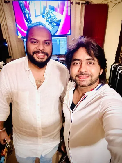 A selfie with Meghdeep Bose in his studio after a productive recording session. It's always a pleasure to be a part of his creative projects.