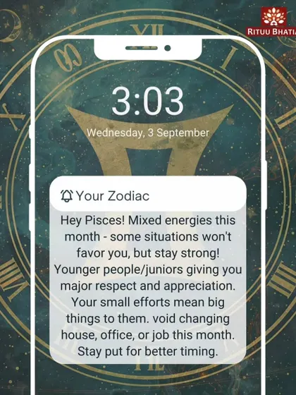 Pisces, this month brings mixed energies. While some situations may not be in your favor, you will gain respect from juniors. Avoid major changes like moving your house or job; it's better to stay put for now.