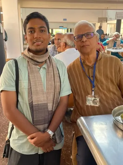 A photo with my dear friend Rahul Vellal at the Naada Bindu festival in Pune.