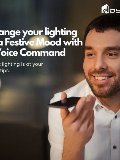 Change your lighting to a festive mood with a simple voice command. My smart lighting solutions are at your fingertips, or rather, at the tip of your tongue.