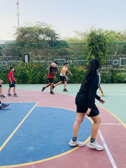 A group of our youngest players learning the basics of the game in a fun environment.