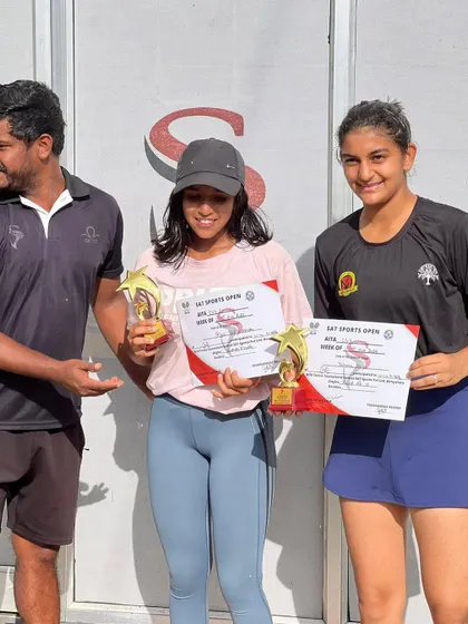 Yahana as the Doubles finalist in the Under 14 CS tournament.