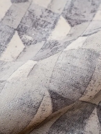 A close-up of the 3D cube wallpaper, showing the glittery, textured details that make this design a stunning masterpiece for any modern home.