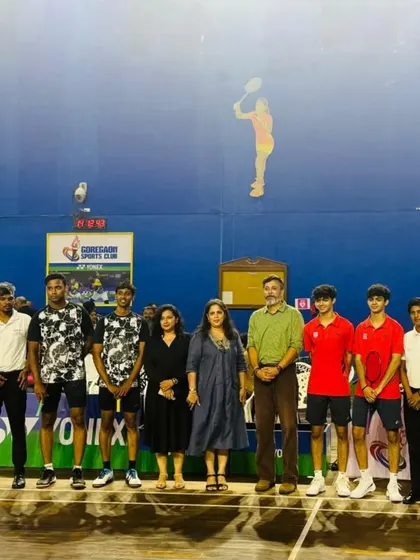 Standing with the finalists and officials on the presentation stage, a proud moment as an organizer.