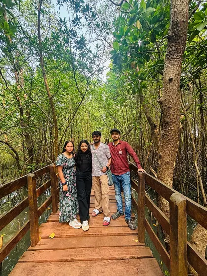Another shot of our group exploring the beautiful mangrove forest boardwalk.