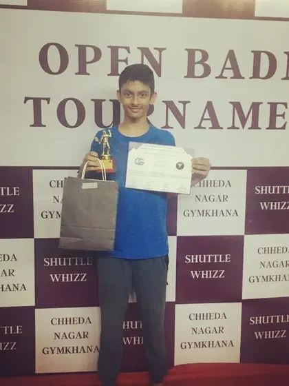 A younger Pravit after a win at the Chheda Nagar Gymkhana open tournament. We are proud to have been a part of his journey for years.