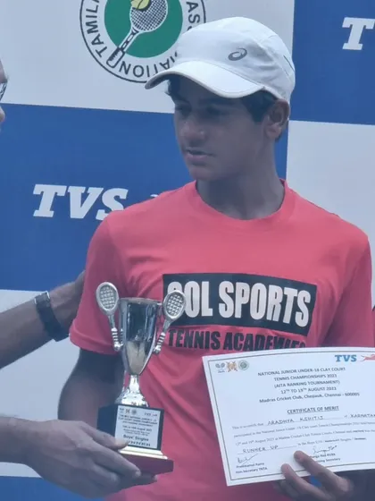 A proud moment as our 14-year-old player Aradhya Kshitij receives his finalist trophy at the U18 Nationals in Chennai. This is what our high-performance program is all about.