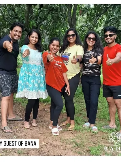A group of friends enjoying the outdoors at our resort, perfect for smaller team outings as well.