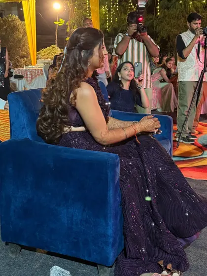 A candid shot during the event. I always make sure the makeup is durable enough to last through the entire night of fun and celebration.