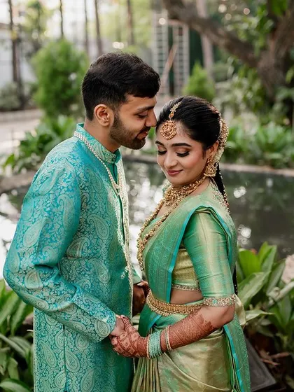 A candid embrace filled with laughter and fun. We aim to capture the genuine, playful dynamic between our couples, making their wedding photography feel as real as their love story.